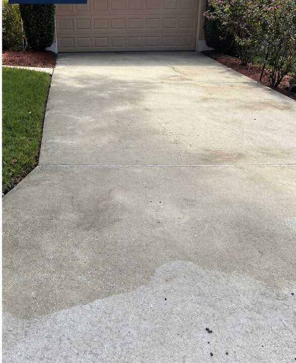 Driveway after pressure washing in Longwood Florida