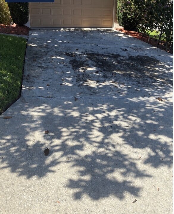 Driveway before pressure washing in Longwood Florida